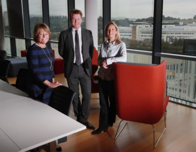 EICC and  Bio Quarter 1 SA :

BioQuarter Edinburgh


Marshall Dallas CEO EICC with Anna Stamp  Director of Edinburgh BioQuarter and Emma Chapman Finance Director for Calcivis.


Picture by Stewart Attwood


All images © Stewart Attwood Photography 2019.  All other rights are reserved. Use in any other context is expressly prohibited without prior permission. No Syndication Permitted.